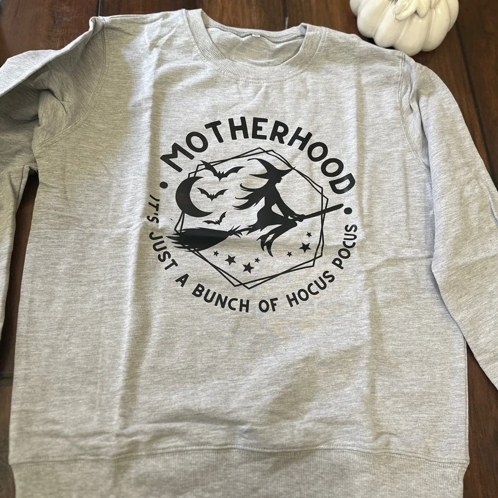 Long sleeve woman’s shirt “Motherhoods it’s just a bunch of hocus pocus” size M